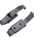304 Stainless Steel Draw Toggle Latches With Spring Loaded Hooks, two black heavy duty latches for cabinets and boxes.