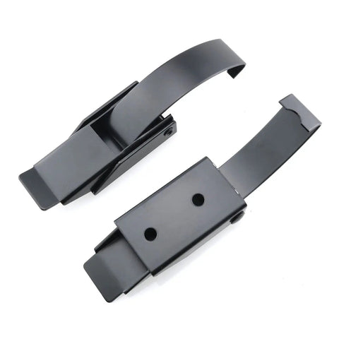 304 Stainless Steel Draw Toggle Latches With Spring Loaded Hooks, two black heavy duty latches for cabinets and boxes.