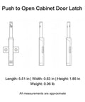 Heavy Duty Push To Open Cabinet Latch With Aluminum Alloy Rebounder dimensions 5.51x0.63x1.85 inches gray 1 pack