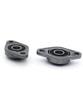 Rock Solid 300mm T8 Lead Screw Kit With Brass Nut Coupler Pillow Bearing Blocks And Hex Wrench, two bearing blocks in gray.