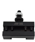 Black metal Mitoharet AXA 250-102 tool holder for wedge-type tool post on mini lathe