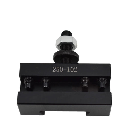 Black metal Mitoharet AXA 250-102 tool holder for wedge-type tool post on mini lathe