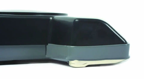 Side view of Turbine Nozzle For Central Vacuum Systems Black No Batteries Needed Powered By Your System With Enhanced Airflow and Floor Contact