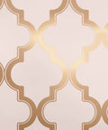 Pink And Metallic Gold Marrakesh Peel And Stick Wallpaper Removable With Moroccan Trellis Design On Matte Backdrop Easy To Apply Mess Free No Glue Needed Repositionable Self Adhesive 20.5 In By 16.5 Ft Made In USA