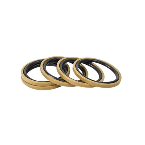 Set of One Piece Hydraulic Cylinder Seal For Reciprocating Or Oscillating Piston Rods Two Way Wear Seal Washer PTFE NBR Material