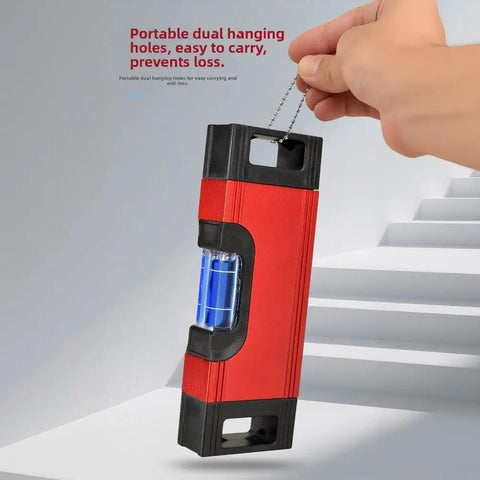 Precision for spirit Level 9in Magnetic Aluminum Frame Bubble Level Tool for Plumbing Woodworking Drywall Installation Accurate Reading(Level) held with dual hanging holes.
