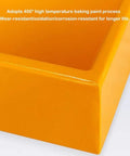 Heavy Duty Spill Containment Platform With Drain Outlet For Metal Steel Tray Safe Fluid Storage Chemical Spill Control And Industrial Use Polyethylene Tray close-up of vibrant yellow edge showing high temperature paint.