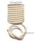 One Half Inch Natural Twisted Cotton Rope Thick And Soft Dope For Macrame Decor Crafts Camping Wedding Ropes And DIY Projects Great For Sports And Home Use With Natural Fragrance Lightweight Yet Strong, 100 feet length, diameter 1/2 inch, beige color
