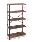 Low Key Very Sturdy Open Bookcase Flex Your Apartment Vibe Easy Peasy To Build Room Storage Organizer Display Rack X Back Wall Shelf For Living And Bedroom Spaces 31 By 14 By 63 Inches with four open shelves and X-back support.