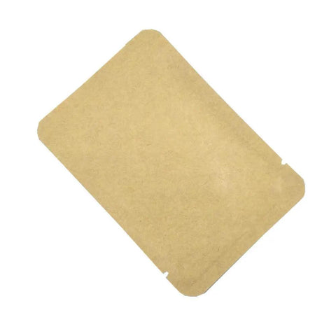 Kraft Paper Outside Vacuum Seal Bags With Foil Inside Open Top Heat Sealable Mylar Pouches For Sample Food Storage, Tear Notches, 4.7x7.1 Inch