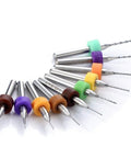 10Pcs Set PCB Micro Twist Drill Bit Set from 0.1mm up to 1.0mm high speed steel bits for jewelry rotary tool dope tiny mini drill bits