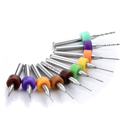 10Pcs Set PCB Micro Twist Drill Bit Set from 0.1mm up to 1.0mm high speed steel bits for jewelry rotary tool dope tiny mini drill bits