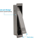 Pocket Door Handle Recessed Press Flush Finger Edge Pull Gun Gray Finish, Low Profile Door Access, Smooth One Hand Operation, Auto Rebound Pop Out Edge Pull, Solid One Piece Construction, 1 Pack fixed-axis design