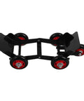 Amosfun Motorcycle Tire Dolly Tool With Five Smooth Wheels Heavy Duty Vehicle Mover for Electric Bikes, black structure with red wheels.