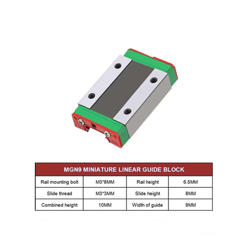 Dope Precision Linear Guide Rail Kit Featuring Smooth MGN9C And MGN9H Blocks Plus MGW9C Slide For Crazy Accurate Motion Low Friction Easy Install No Maintenance Needed For Any Sick DIY Build Today. MGN9 miniature linear guide block, 9mm wide, 10mm height