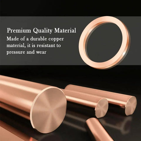 Heavy Duty Copper Oil Drain Plug Crush Washer Set For Cars, Trucks And SUVs, premium copper material close-up view