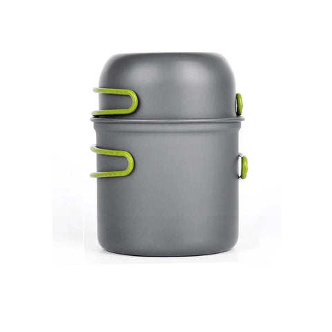 All In One Outdoor Camp Cookware Set With Pot And Tableware For Hiking Picnics Travel And Camping Lightweight Compact Durable