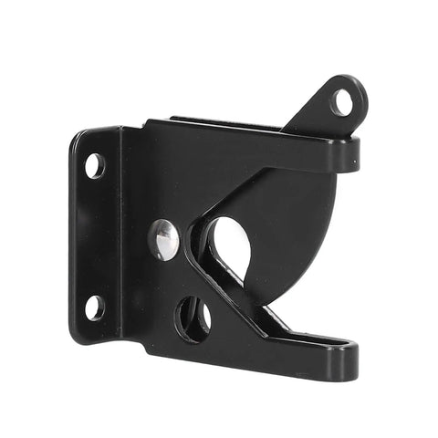 Solid As A Rock Iron Gate Latch With Self Locking Feature And Adjustable Cable Reliable Outdoor Fence Hardware Sporting smooth black finish.