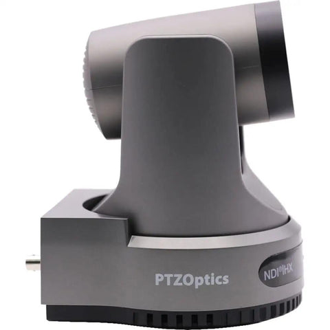 Five Pack 4K PTZ Camera Bundle Featuring 20x Optical Zoom Smart Auto Tracking And One Precision Joystick Controller Dead Simple Setup For Live Studios And Broadcast Rigs side view of PTZ camera with NDIHX output.