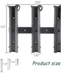 Diagram of Three Tube Adjustable Fishing Rod Holder For Boats And Kayaks With Removable Pole Inserter And Self Adhesive Mount
