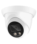 Top Shelf 4K Dome Security Camera With PoE Outdoor Surveillance and Rock Solid Night Vision, white design with dual lights.
