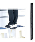 Person standing on stool next to Heavy Duty Cold Rolled Steel Ball Bearing Drawer Slides With Soft Close 2 Pack Pro Grade Cabinet Rollers.