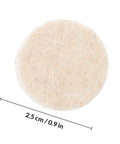Close-up of a single white wool buffing wheel from 120 Pcs Wool Polishing Wheels Set With Arbor Shaft For Rotary Tools Buffing Pads Kit.