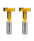 Heavy Duty T Track Router Bits Carbide Tipped Set Of Two With One Half Inch Shank And One And One Sixteenth Inch Diameter for precise woodworking.