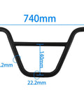 Steel Ski Bike Handlebar With 29.1 Inch Length And 9.4 Inch Rise, 22.2mm Bar Ends, Universal Fit For Most Bikes, Black Style Handlebar