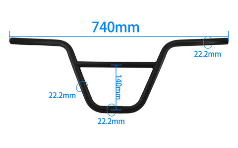 Steel Ski Bike Handlebar With 29.1 Inch Length And 9.4 Inch Rise, 22.2mm Bar Ends, Universal Fit For Most Bikes, Black Style Handlebar