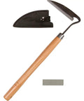 Root Cutting Weeding Sickle With Thick Leather Sheath And Sharpening Stone For Deep Ground Weeding No Fuss Ergonomic Ambidextrous Handle