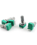 Five Pack 50K Ohm Type B Potentiometers For DIY Gear And Audio Projects, Single Linear Rotary Taper, 3 Pin Top Adjustment, Knurled 6mm Shaft
