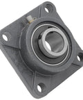2 Pack Heavy Duty 4-Bolt Flange Bearing With Cast Iron Housing And Ball Bearing Insert, One And A Quarter Inch Bore, Set Screw Lock