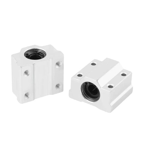 Two SC8UU blocks for 8mm By 400mm CNC Linear Rail Shaft Rod And SC8UU Bearing Block Set, aluminum, high precision, low friction