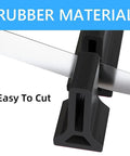 118 Inch Collapsible Shower Water Dam Barrier made of rubber, shown being cut, for Wet Dry Separation For Bathroom And Kitchen.
