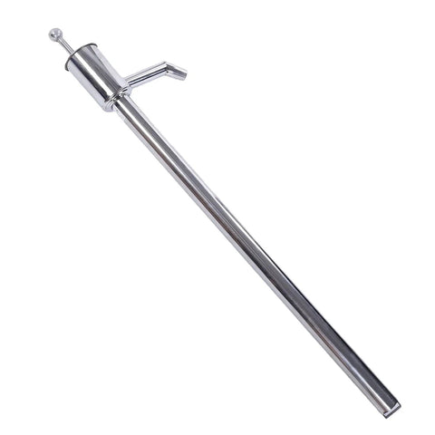 Stainless Steel Hand Drum Pump For Manual Oil Transfer Water Kerosene And Alcohol Compatible With 55 Gallon 180L To 300L Containers, close-up view.