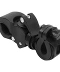 Universal Bicycle Flashlight Holder With Non Slip Rubber Clamp And 270 Degree Rotation for handlebar or fork mount, black plastic