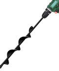 Post Hole Auger For Garden And Fence Posts Heavy Duty 8 Inch By 31.5 Inch Deep Earth Digger Drill Bit With 0.79 Inch Inner Shaft Ideal For Planting Trees Bulbs Seedlings Bedding And All Soil Types connected to a power drill