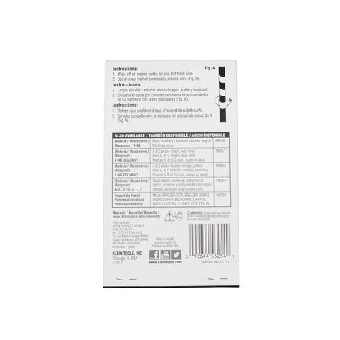 Wire Marker Label Book For Home Electrical Panels instructions and details on backside cover image.