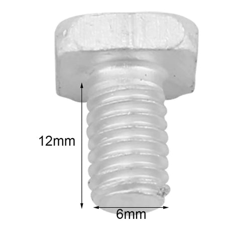 Aluminum Greenhouse Hardware Kit Nuts And Bolts Set M6x12mm Replacement Bolt Assortment Durable Screws And Fasteners For Repair Work Must Have Diy Garden Projects And Garden Shed Framing Weather Resistant close-up M6x12mm aluminum bolt with 12mm length and 6mm width