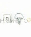 Dzus Quarter Turn Quick Release Fairing Fasteners For Motorcycles With 19mm Pins And 15mm D Ring Bolts, shown disassembled