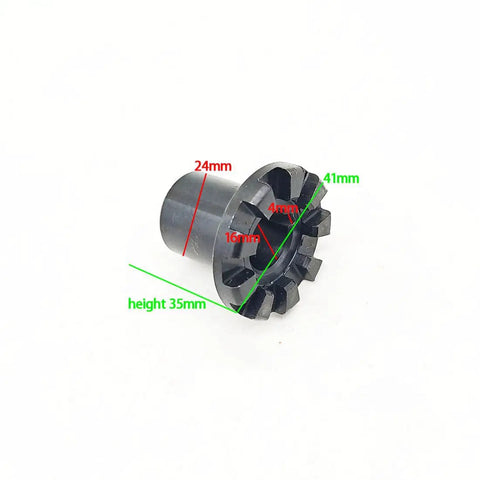 9 Tooth Gearshaft Clutch Insert For Milling Machines Durable High Performance Replacement Part With 41mm Outer Diameter 16mm Inner Diameter 35mm Height And About 100g Weight, side view showing measurements.