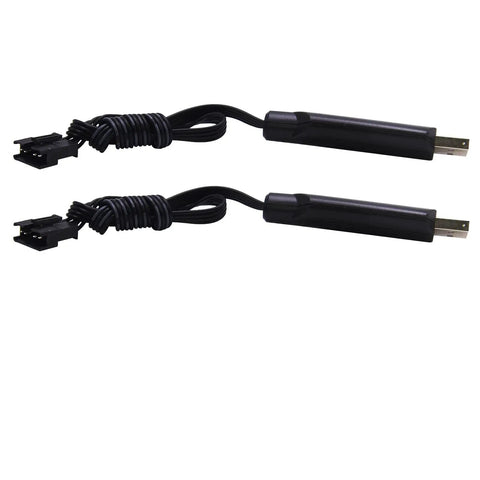 2 Pack 7.4V 1200mAh LiIon Rechargeable Battery With SM5P Plug And USB Cable For TX123 RC Boat R208 Replacement BeefedUp Power Pack With High Capacity For Long Life And All Day Run Time showing two black USB cables with SM5P plugs