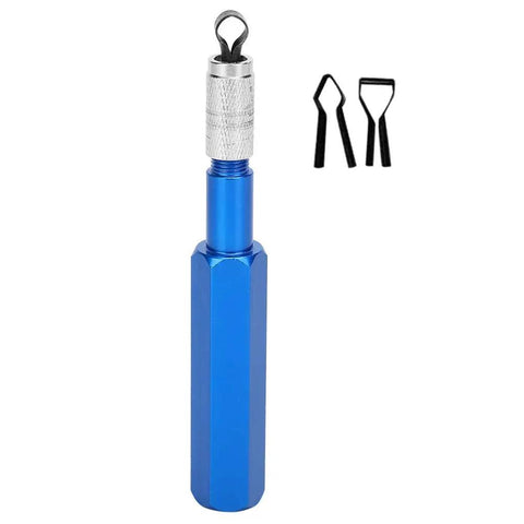 Heavy Duty Aluminum Skiving Knife For PVC Floor Welding With Three Blades, featuring a blue handle and two additional tools.