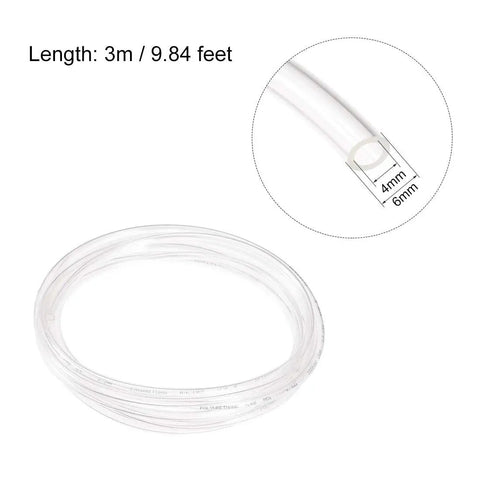 Coiled PU Air Tubing Hose 6mm Outer Diameter 4mm Inner Diameter 3 Meter Clear Flexible Polyurethane Tubing For Air Compressor