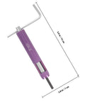 Thread Repair Kit With Zinc Alloy Inserts For Cars And Machinery, Durable Bolt Repair Tool Set with purple handle and L-shaped design.
