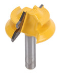 Top Tier 45 Degree Lock Miter Router Bit Made From Premium Yellow Alloy Steel for crafting wood joints, smooth cuts.