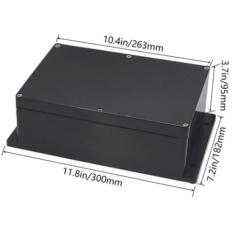 Tough As Nails Abs Plastic Junction Box IP65 Waterproof Dustproof Cover For Electrical Projects Solid Build With Secure Mounting Flaps Black 10 4 X 7 2 Inch Single Package size dimensions shown