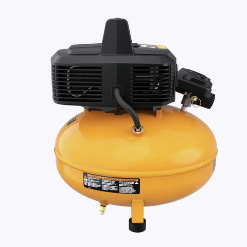 Bostitch 6 Gallon Pancake Air Compressor With Oil-Free Pump And High-Flow Delivery Up To 150 PSI And 2.6 SCFM For Nails, Staples And Finish Work In Garage Or Shop Easy Portability