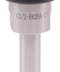 Set of 4 ER-20 Straight Shank Collet Chuck Extensions, half inch shank diameter, close-up view, for CNC milling.